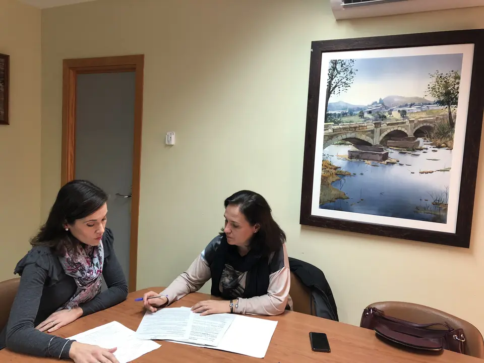 Romero y Vioque repasan las condiciones del nuevo convenio, esta ma&ntilde;ana [FOTO: cedida]