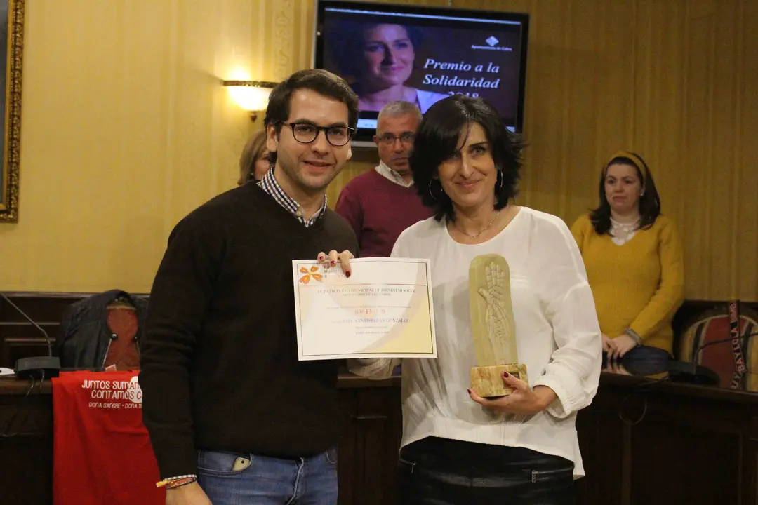 Entrega a Gema Santisteban del Premio a la Solidaridad 2018 (FOTO: cedida)