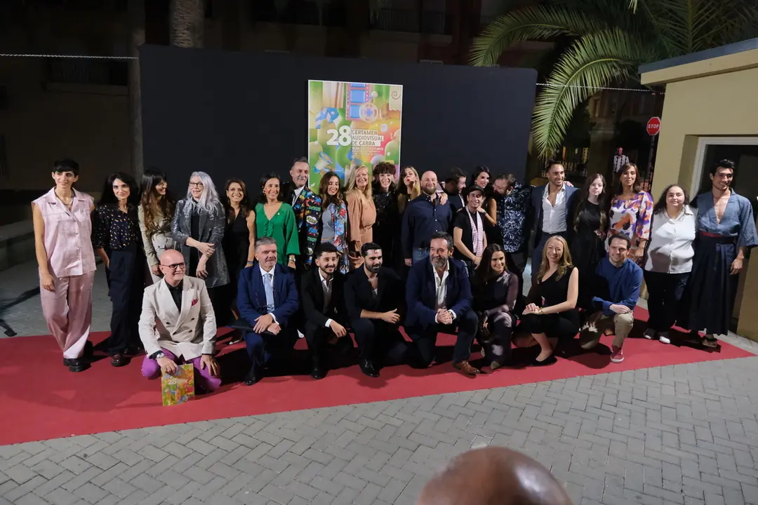 Jurado y galardonados en el Certamen Audiovisual de Cabra 2023 (FOTO: archivo)