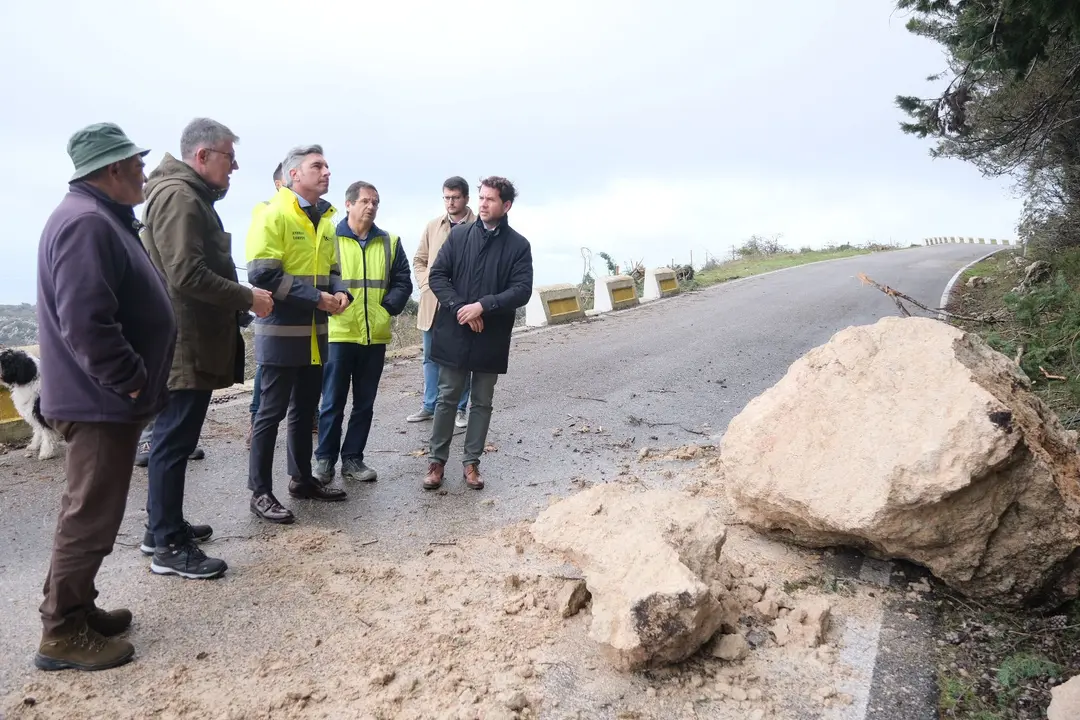 Desprendimientos sobre la carretera del Santuario de la Virgen de la Sierra, en Cabra (FOTO: cedida)