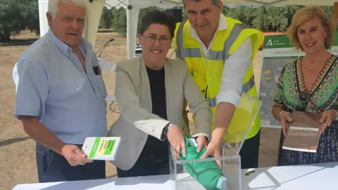 Primera piedra de la futura EDAR de Fuente-T&oacute;jar (FOTO: cedida)